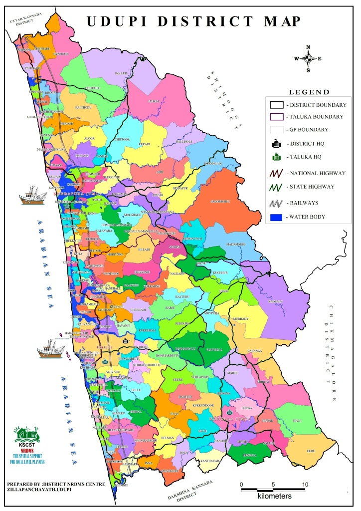 Udupi District Map - Zilla Panchayath, Udupi